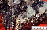 Pseudomorphosis pyrrhotite-marcasite, calcite